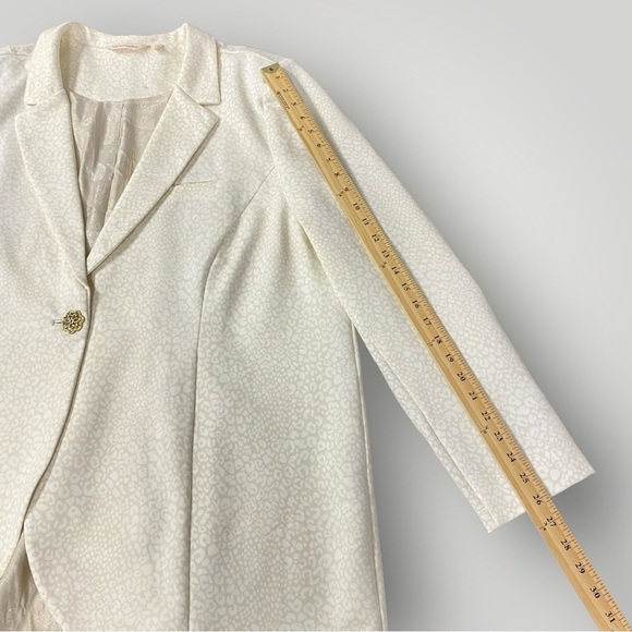 Soft Surroundings Cream Leontine Leopard Blazer Jeweled Buttons Sz 3X - Picture 8 of 12